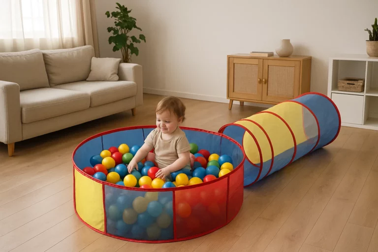 Bällebad mit Tunnel für Babys: Fördere die motorische Entwicklung und den Spielspaß deines Kindes