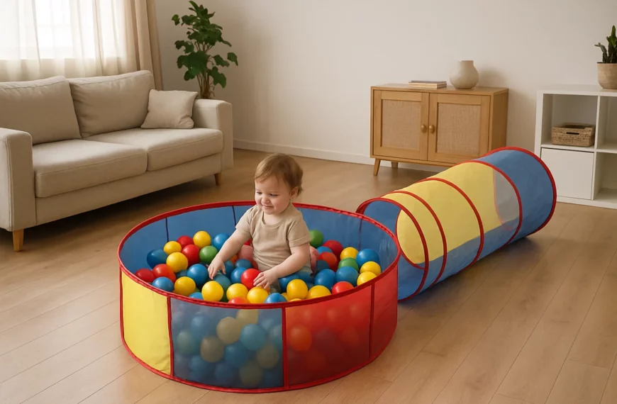 Bällebad mit Tunnel für Babys: Fördere die motorische Entwicklung und den Spielspaß deines Kindes